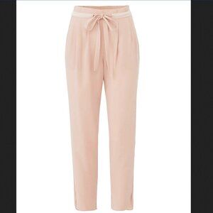 RAMY BROOK "Allyn" silk summer 6/8 pants in blush in sz L